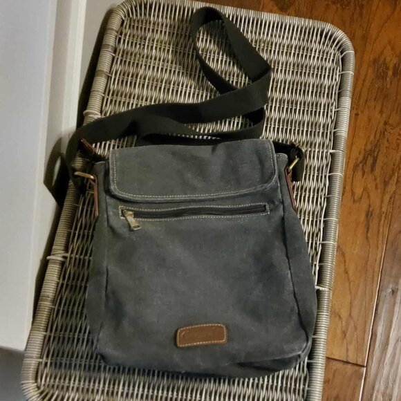 Cargotit Canvas Cargo Messenger Crossbody Bag in Dark Gray - Picture 2 of 11